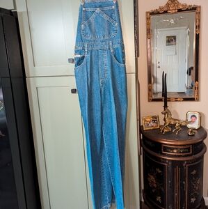 London women's medium denim bib overalls